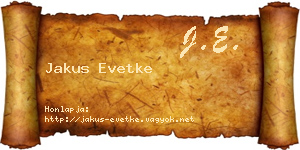 Jakus Evetke névjegykártya